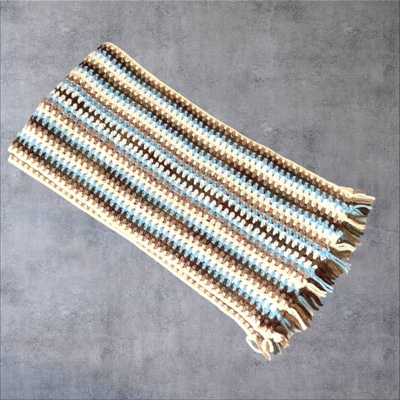 Crochet Multi color unisex scarf , handmade - Picture 5 of 5